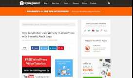 
							         How to Monitor User Activity in WordPress with Security Audit ...								  
							    