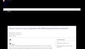
							         How to move or copy a Dynamics AX 2009 Enterprise Portal instance ...								  
							    