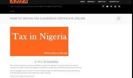 
							         HOW TO OBTAIN TAX CLEARANCE CERTIFICATE ONLINE - Aziza ...								  
							    