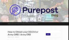 
							         How to Obtain your DD214 or Army ORB / Army ERB - Purepost Blog								  
							    