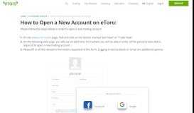 
							         How to Open a New Account on eToro: - eToro								  
							    