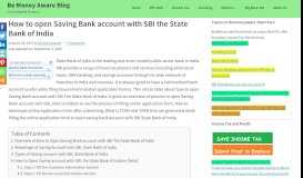 
							         How to open Saving Bank account with SBI the State Bank of India								  
							    