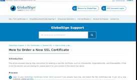 
							         How to Order a New SSL Certificate - GlobalSign Support Portal								  
							    
