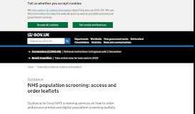 
							         How to order population screening leaflets - GOV.UK								  
							    