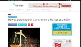 
							         How to Participate in Government e-Market (GeM) as a Seller								  
							    