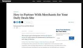 
							         How to Partner With Merchants for Your Daily Deals Site - Entrepreneur								  
							    