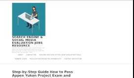
							         How to Pass Appen (Yukon) and Lionbridge (Internet Assessor ...								  
							    