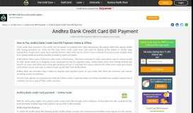 
							         How to Pay Andhra Bank Credit Card Bill Payment Online & Offline								  
							    