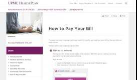 
							         How To Pay Your Bill | UPMC Health Plan								  
							    