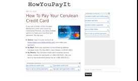 
							         How To Pay Your Cerulean Credit Card								  
							    