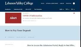 
							         How to Pay Your Deposit | Lebanon Valley College								  
							    