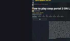 
							         How to play coop portal 2 ON LAN | Portal 2 Tutorials - GameBanana								  
							    