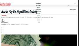 
							         How to Play the Mega Millions Lottery - The Daily Beast								  
							    