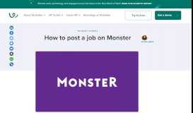 
							         How to post a job on Monster | Workable								  
							    