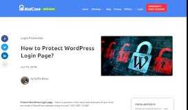 
							         How To Protect WordPress Login Page? - MalCare								  
							    