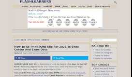 
							         How To Re-Print JAMB Slip For 2019 Jamb Center, Exam Date ...								  
							    
