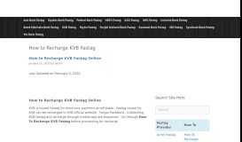 
							         How to Recharge KVB Fastag | Fastag Recharge								  
							    