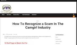 
							         How To Recognize a Scam In The Camgirl Industry – O Camgirl								  
							    