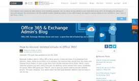 
							         How to recover deleted emails in Office 365? - CodeTwo								  
							    
