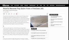 
							         How to Recover Pay Stubs From a Previous Job | Chron.com								  
							    