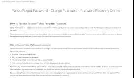 
							         How to Recover Yahoo Password without phone number and ...								  
							    
