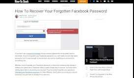 
							         How To Recover Your Forgotten Facebook Password								  
							    