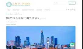 
							         How to recruit in Vietnam - Jobboard Finder News								  
							    