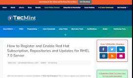 
							         How to Register and Enable Red Hat Subscription, Repositories and ...								  
							    