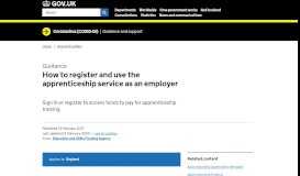
							         How to register and use the apprenticeship service as an employer ...								  
							    