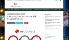
							         How to register and use the TEF Connect Platform								  
							    