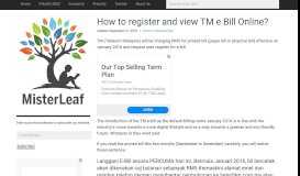 
							         How to register and view TM e Bill Online? | MisterLeaf								  
							    