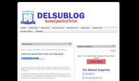
							         HOW TO REGISTER FOR GLO BACKUP | DELSUBLOG								  
							    