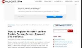 
							         How to register for NHIF online: Portal, Forms, Covers, Payment and ...								  
							    