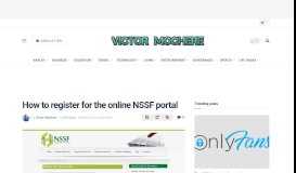 
							         How to register for the online NSSF portal - Victor Mochere								  
							    