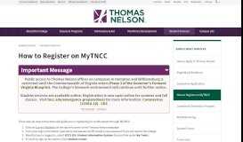 
							         How to Register on MyTNCC | Thomas Nelson Community ...								  
							    