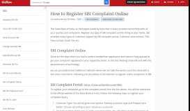 
							         How to register SBI Complaint Online (Online Portal/Toll-free/Email/Fax)								  
							    