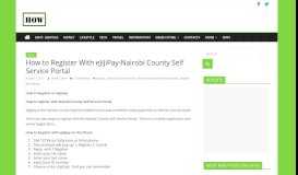 
							         How to Register With eJiJiPay-Nairobi County Self Service Portal |								  
							    