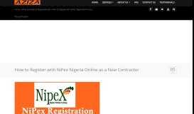
							         How to Register with NiPex Nigeria Online as a New Contractor								  
							    