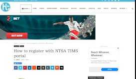 
							         How to register with NTSA TIMS portal								  
							    
