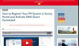 
							         How to Register Your PV System in Sunny Portal and Activate SMA ...								  
							    