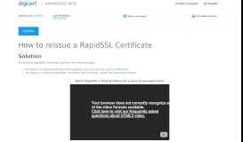 
							         How to reissue a RapidSSL Certificate								  
							    