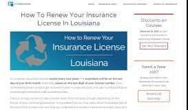
							         How to Renew Your Insurance License in Louisiana - Continuing ...								  
							    