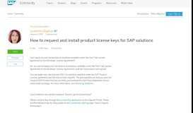 
							         How to request and install product license keys for SAP solutions ...								  
							    