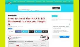 
							         How to reset the KRA I- tax Password in case you forgot it ...								  
							    