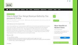 
							         How to Reset Your Kenya Revenue Authority iTax password Online |								  
							    