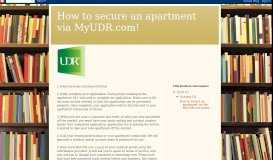 
							         How to secure an apartment via MyUDR.com!								  
							    