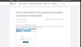 
							         How to secure Wi-Fi with a password on modem router (self ...								  
							    