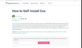 
							         How to Self-Install Cox | HighSpeedInternet.com								  
							    