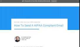 
							         How to Send a HIPAA Compliant Email - SecurityMetrics								  
							    