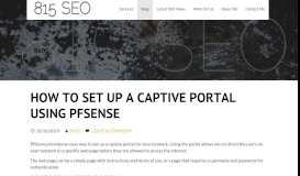 
							         How to Set Up a Captive Portal Using pfSense - 815 SEO								  
							    